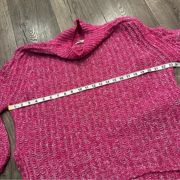 Anthropologie Pilcro Women's Sweater Chunky Knit Wool Linen Tunic Pink Slouchy - Picture 11 of 13